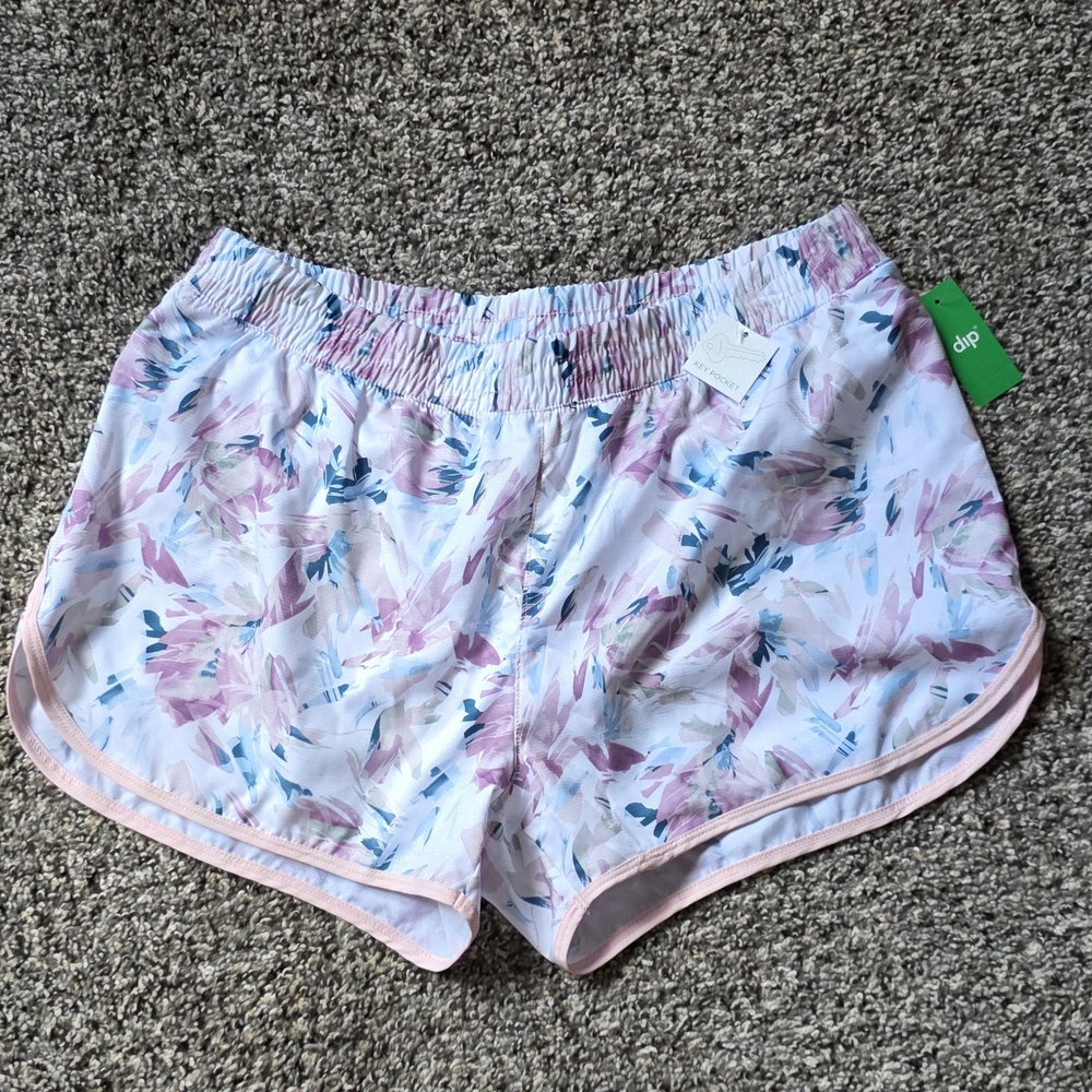 dip Women's Floral Athletic Shorts - Pink and Blue